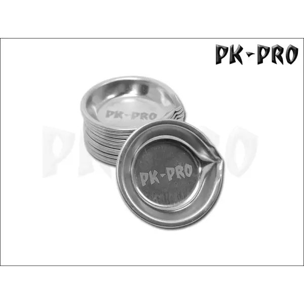 PK-PRO Farbschälchen mit Ausguss - Edelstahl (Modelling Paint Wells) 12 Stück