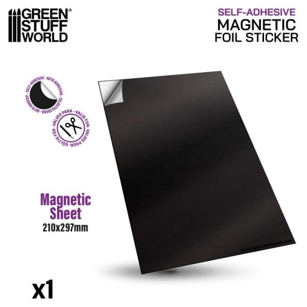 GreenStuffWorld Magnetfolie Selbstklebend zuschneidbar