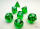Chessex Translucent Mini-hedral™ Green/white 7-Die Set