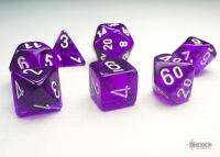 Chessex Translucent Mini-hedral™ Purple/white 7-Die...