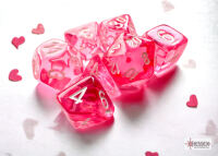 Chessex Translucent Mini-hedral™ Pink/white 7-Die Set