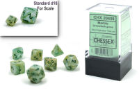 Chessex Marble Mini-hedral™ Green/dark green 7-Die Set