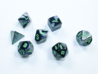Chessex Gemini® Mini-hedral™ Black-Grey/green...