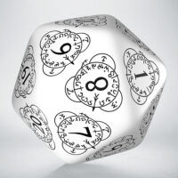 D20 Level Counter White & black Die