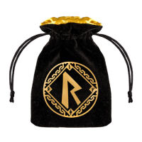 Runic Black &amp; golden Velour Dice Bag